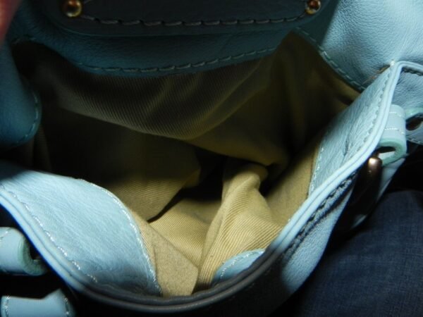Chloe Paddington Gold Padlock Key Hand Bag Blue Leather - Image 7