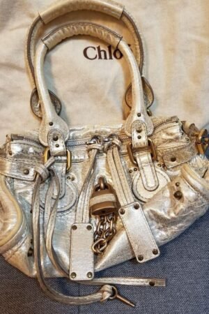 Chloe Paddington Champagne Gold Padlock Key Tote Hand Women's Bag New 2412M